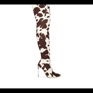 steve madden cow print thigh high boots
